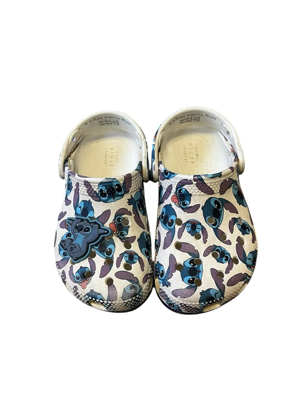 Disney Stitch Crocs Slip On Shoes with Bonus Charm Boys Kids Size 9